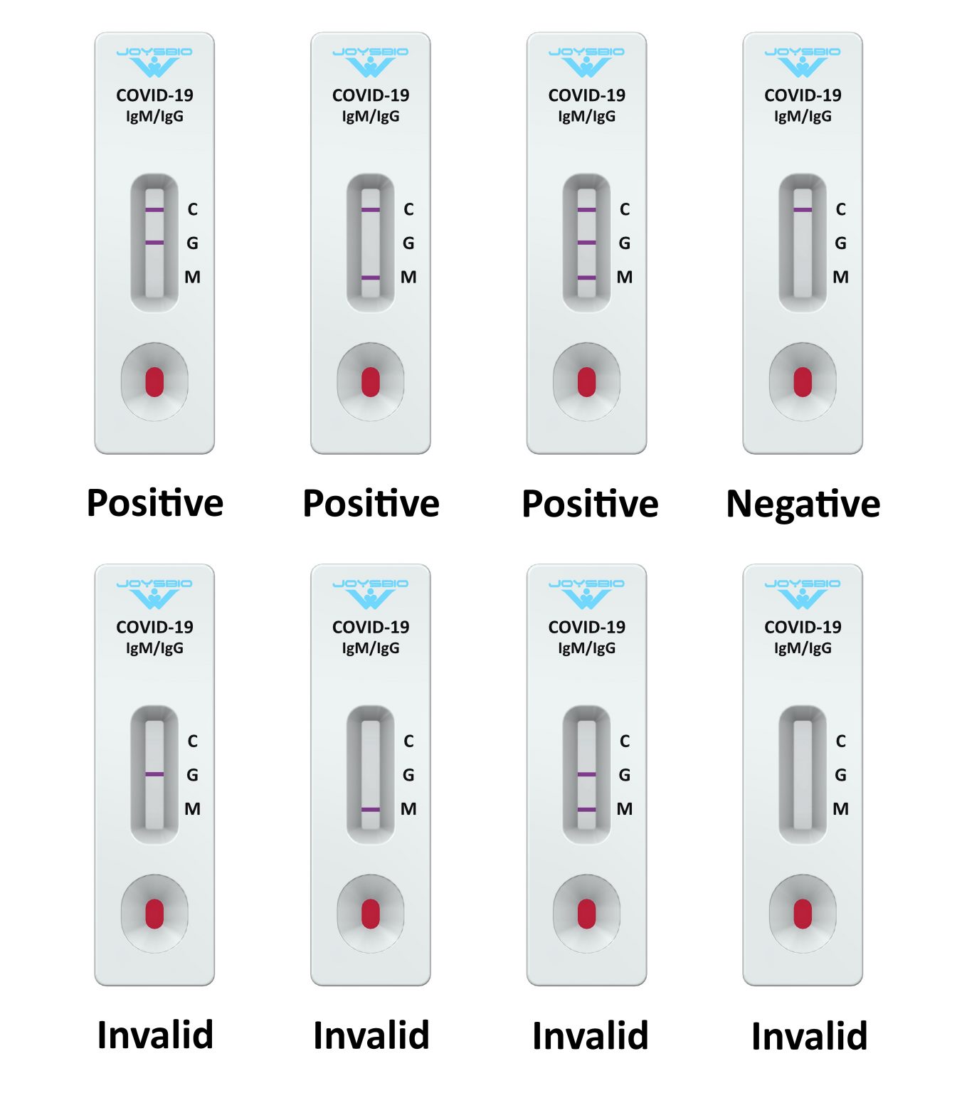 positive and negative covid test results